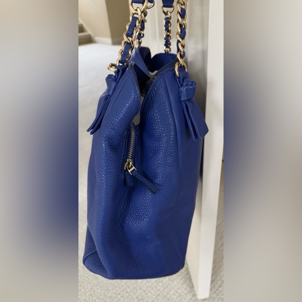 Tory Burch Cobalt Blue Leather Shoulder Bag - Picture 11 of 12